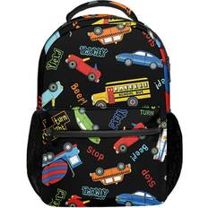 Unisex School Bags Bangyan Little Car Printed Cartoon Reusable Waterproof Student Bag Unisex Comfortable Backpack for Students Travel