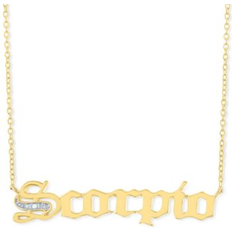 Necklaces Macy's Diamond Accent Zodiac Name 18" Pendant Necklace in Sterling Silver or 14k Gold-Plated Sterling Silver Scorpio Gold-Plated Sterling Silver