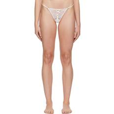 Fleur Du Mal White Lace-Up Thong 0300 Ivory