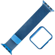 WITHit Blue Stainless Steel Mesh Band for Apple Watch, 42, 44, 45, Ultra Blue