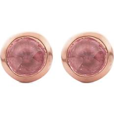 Tourmaline Jewellery Monica Vinader circular-design stud earrings women Pink Tourmaline/18kt Gold Plated Silver One