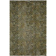 Carpets Homeroots 2' X Gold Leopard Print Shag Black