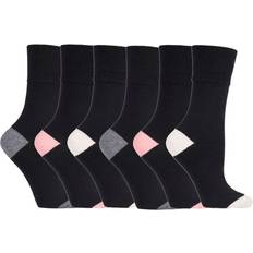 Gentle Grip Gentle Grip Womens Pairs Ladies Non Elastic Socks SOLRP09HT Black Cotton 4-8
