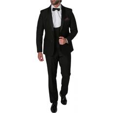 Black Suits Paul Andrew Mens Black Piece Tuxedo Suit Chest