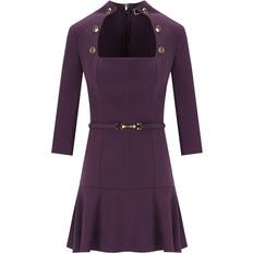 Elisabetta Franchi Purple Dress With Buttons - Purple