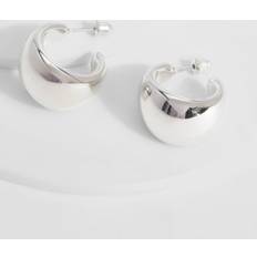 boohoo Womens Chunky Hoop Earrings Grey One