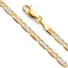 The Gem Collection in. 14K Tri-Tone Gold 3.3 mm Basic Valentino Chain
