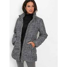 Padded Quilted Coat Black Check