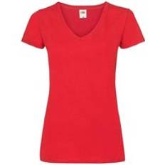 Fruit of the Loom Valueweight V-Neck Lady T-Shirt - Red