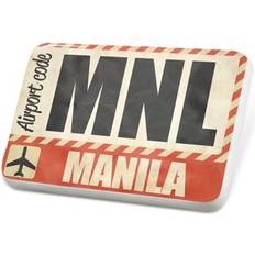 Men Brooches Neonblond Porcelein Pin Airportcode MNL Manila Lapel Badge –