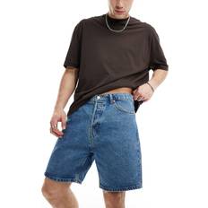 Weekday – Space – Blå avslappnade jeansshorts 90-talsstil