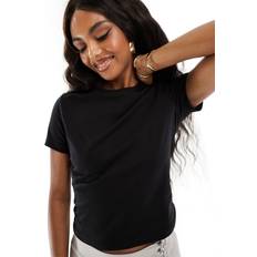 NA-KD x Chloe Monchamp Sort cropped T-shirt denim-Black