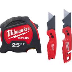 Measurement Tools Milwaukee Gen II STUD with Fastback Knife Set 2-Pack Measurement Tape