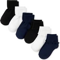 Underwear The Children's Place Girls Ruffle Turn Cuff Socks 6-Pack 11-13 Polyester/Nylon/Spandex