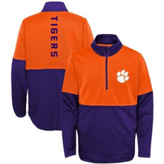 Orange Jackets Children's Clothing Outerstuff Big Boys Purple, Orange Clemson Tigers Quick Snap Spine Print Quarter-Zip Jacket Purple, Orange