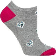 Leopard - Women Socks Thought Ladies Pair Lily Leopard Heart Bamboo and Organic Cotton Trainer Socks Grey Marl 4-7 Ladies