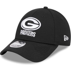 Black Caps New Era Youth Boys and Girls Black Green Bay Packers Main B-Dub 9FORTY Adjustable Hat Black