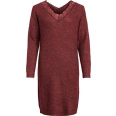 Silke/Siden Klänningar Evoked Vila Strickkleid 'GLACY' bordeaux