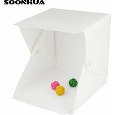 Soonhua Soonhua bærbar sammenleggbar lysboks fotografering studio softbox ledet lys myk eske teltsett til telefon dslr kamera foto bakgrunn