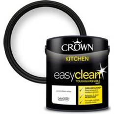 Crown Wall Paints - White Crown Easyclean Kitchen Pure Wall Paint White 2.5L