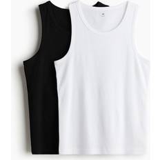 Tank Tops H&M & 2-pack Slim Fit Ribbed Tank Tops Black