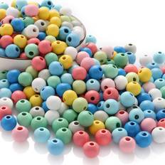 ToBeIT ToBeIT Wooden Beads 500 pcs Assorted Color Round Wood Beads, Painted Hole Round Wood Spacer Beads for DIY Craft, Jewelry Making500 pcs