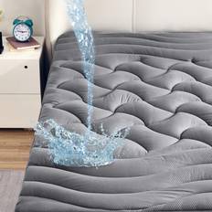 SLEEP ZONE Pad Thick Fitted Mattress Cover Gray (203.2x)