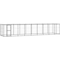 vidaXL Outdoor Dog Kennel Steel Puppy