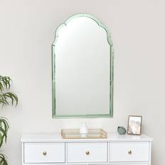 Green Mirrors Melody Maison Arched Green Glass Art Deco Wall Mirror