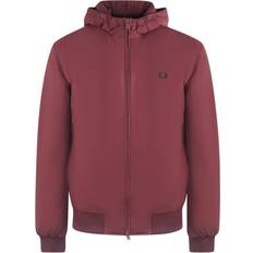 Fred Perry Red Clothing Fred Perry Oxblood Burgundy Hooded Brentham Jacket