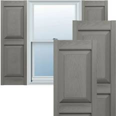 Windows Ekena Millwork Vinyl, TailorMade Two Equal Raised Panel Window Shutter Height 78"