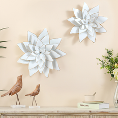 LuxenHome Metal Lotus Flowers Wall Decor