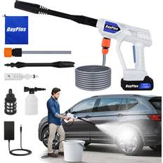 1x Battery Cordless Jet Wash Power Washer 21V Electric Cordless Pressure Washer Pressure Cleaner Washer Ideal for Washing Cars Cleaning Fences Garden Floors
