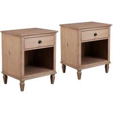 Madison Park Seymour Light Natural Wood Bedside Table