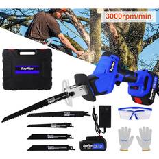 YouseaHome 2 Batteries Cordless Brushless Reciprocating Saw 21V Electric Saw with 4 Saw Blades Various Speed for Cutting Metal Wood PVC Pipe