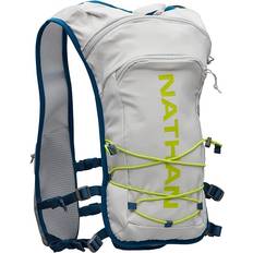 White Running Backpacks NATHAN Quickstart 2.0 6L Hydration Pack - Vapor Grey/Finish Lime