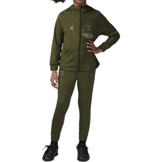 Boys - Green Tracksuits Nike Kid's PSG Jordan Hooded Tracksuit - Rough Green/Hemp (FD7124-327)