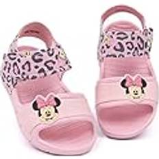 Barnskor Disney Minnie Mouse Sandaler Barn Småbarn Flickor Leopard Animal Print Rosa Sliders med stödjande rem Rosa sommarskor skor skor