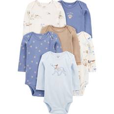 Carter's Baby Boys 6-Pack Dog Long-Sleeve Bodysuits 18M Multi