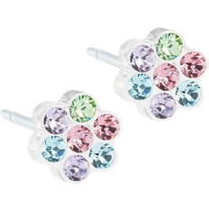 Daisy Earrings 5mm - Silver/Multicolour
