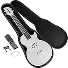 White Ukuleles Rockjam Carbon Fibre Ukulele with Case White