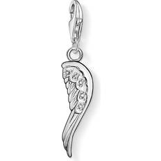 Thomas Sabo Angel Wing Charm Pendant - Silver/White