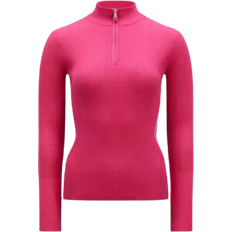 Moncler Zip-up Wool Turtleneck Sweater - Hot Pink