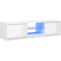 vidaXL 804298 High Gloss White Fernsehschrank 140x35.5cm