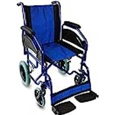 Mobiclinic Mobiclinic Faltbarer Rollstuhl, Maestranza, Feststellbremsen, 45 cm Sitzhöhe, Abnehmbare Fußstützen, Abklappbare und gepolsterte Armlehnen, Kleine Räder, Robust, Blau