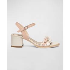 NeroGiardini City Logo Leather Ankle-Strap Sandals