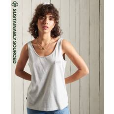 Orange Tank Tops Superdry Classic Tank Top In Organic Cotton - Gris