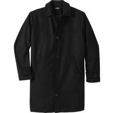 3XL - Men Coats KingSize Men's Big & Tall Wool Dress Coat in Black 4XL