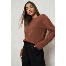 Boohoo Jumpers boohoo Fisherman Crew Neck Jumper Biscuit