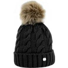 Hy Equestrian Melrose Cable Knit Bobble Beanie Black One